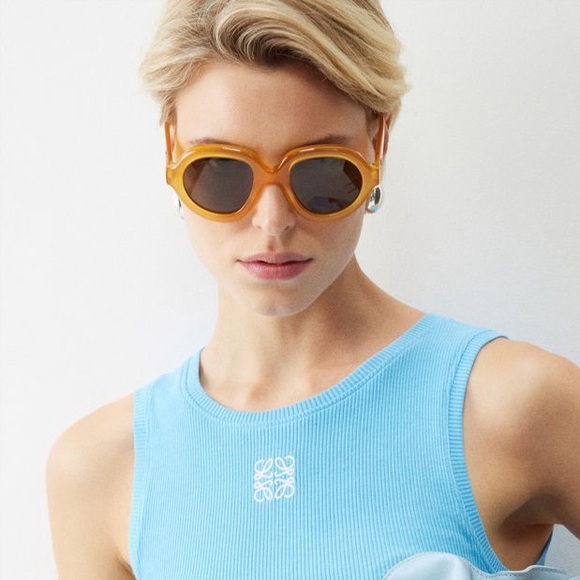 Curvy Logo Round Acetate Sunglasses - Picture 6 of 6